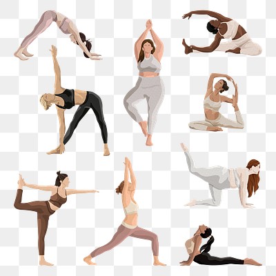 Premium Vector | People doing yoga exercises. set collection yoga pose,  asana. healthy body lifestyle.