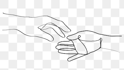 Png hands minimal line art | Premium PNG Sticker - rawpixel