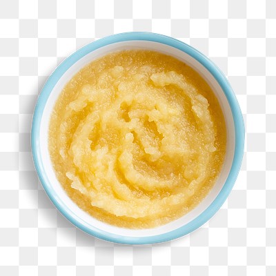 Baby food png sticker, homemade apple puree