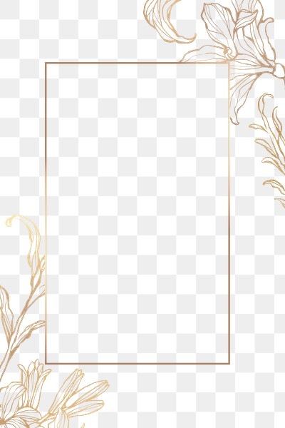 Rectangle gold frame with floral | Free PNG Sticker - rawpixel