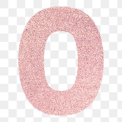 Number 0 glitter typography