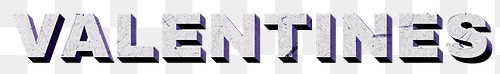 Purple Valentines png vintage 3D paper font word