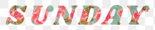 Sunday png floral pattern font typography