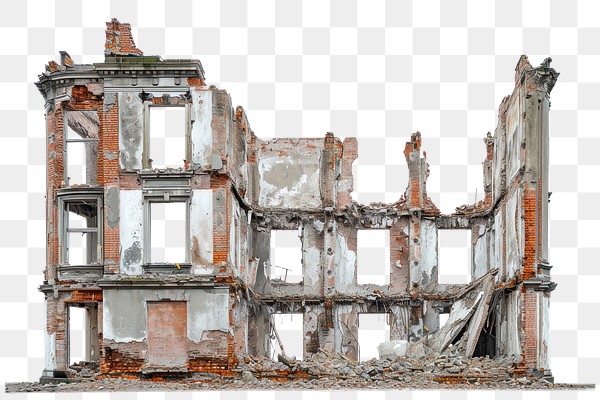 PNG Destroyed building architecture white | Premium PNG - rawpixel