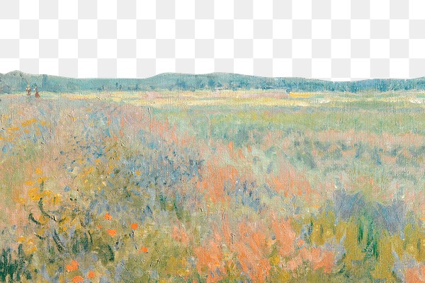 Monet's landscape png border, nature | Premium PNG - rawpixel