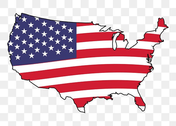 USA flag map png sticker | Free PNG - rawpixel