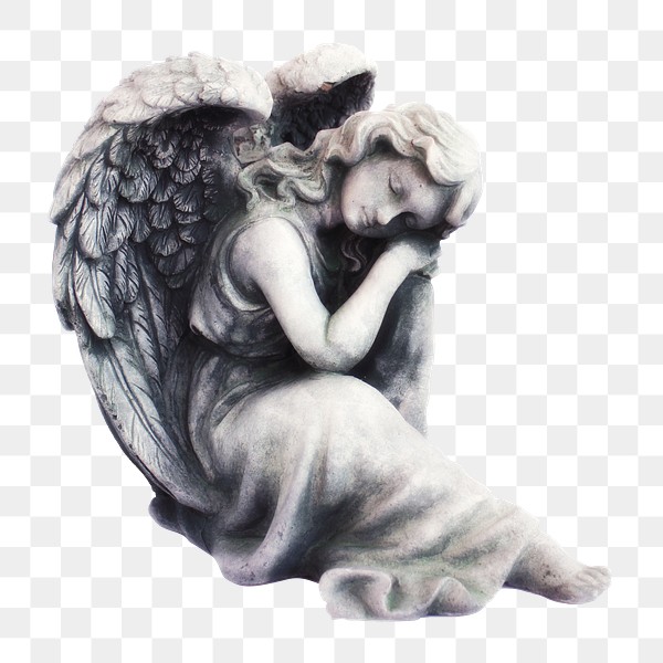 Png sleeping angel statue sticker, | Premium PNG - rawpixel