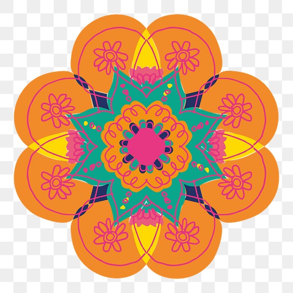 Colorful Indian rangoli design element | Premium PNG Sticker - rawpixel