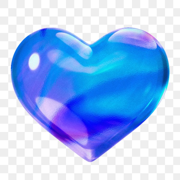Blue heart png sticker, 3D | Premium PNG - rawpixel