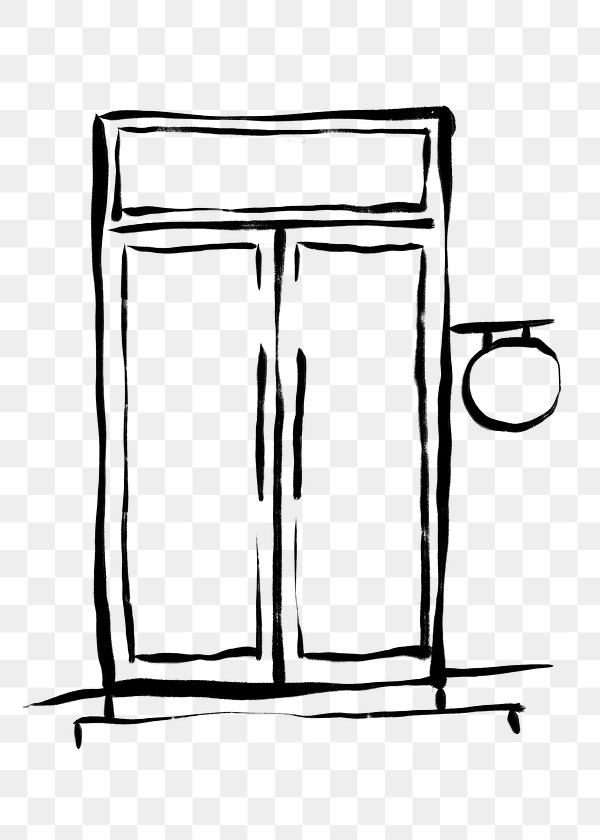 Restaurant door png clipart, drawing Premium PNG rawpixel