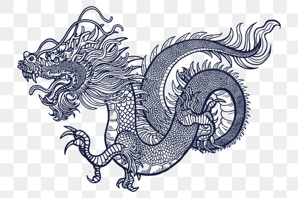 Traditional Chinese Dragon Png Sticker, 