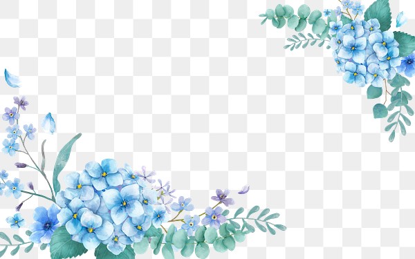 Blue flower png border, transparent | Premium PNG - rawpixel