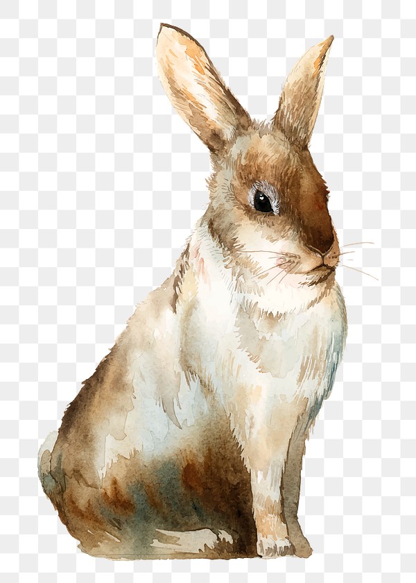 Easter rabbit png clipart, watercolor | Premium PNG - rawpixel