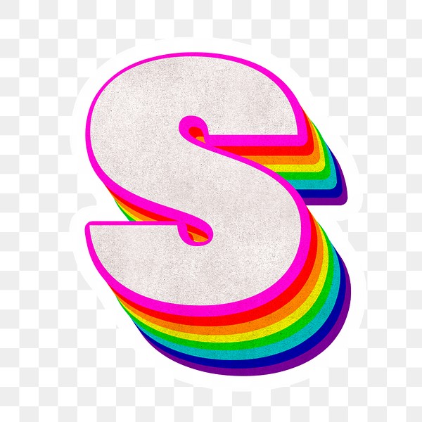 Png s font 3d rainbow | Premium PNG Sticker - rawpixel