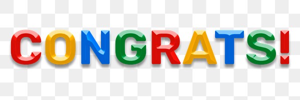 Congrats! word png 3d effect | Premium PNG Sticker - rawpixel