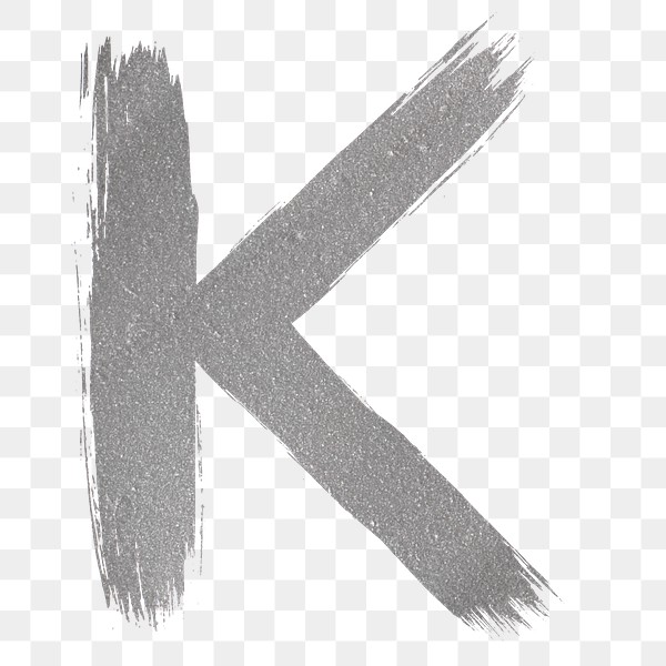 Transparent letter k silver brush | Premium PNG Sticker - rawpixel