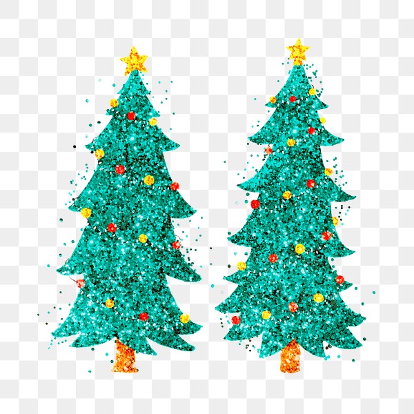 Glitter Green Christmas Tree Png 