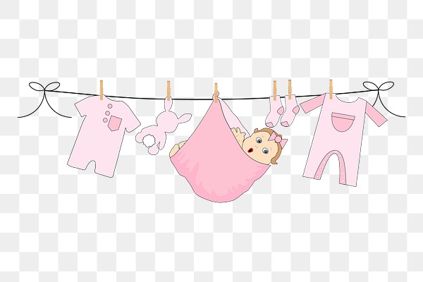 Pink Baby Png Clothes Sticker, 