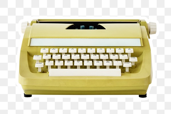Retro pastel yellow typewriter sticker | Premium PNG Sticker - rawpixel