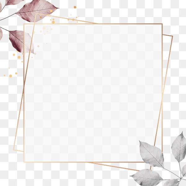 Gold square frame foliage pattern | Premium PNG Sticker - rawpixel