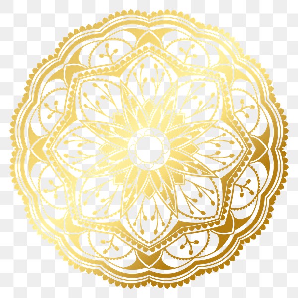 Golden arabesque patterned design element | Premium PNG Sticker - rawpixel