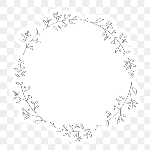 Leafy Doodle Frame Design Element 