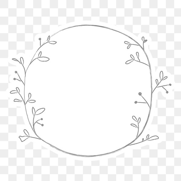 Leafy doodle frame design element | Premium PNG Sticker - rawpixel