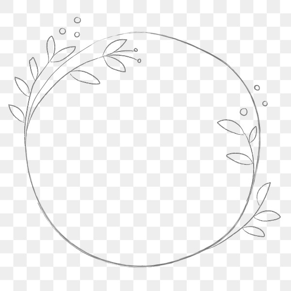 Leafy doodle frame design element | Premium PNG - rawpixel