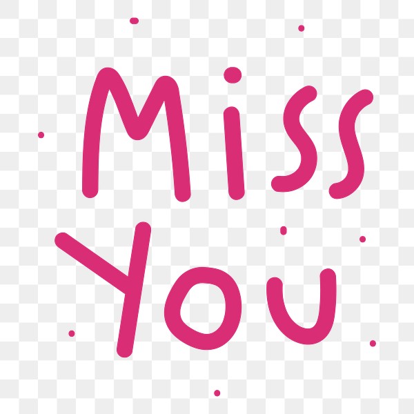 Pink miss you word design | Free PNG Sticker - rawpixel