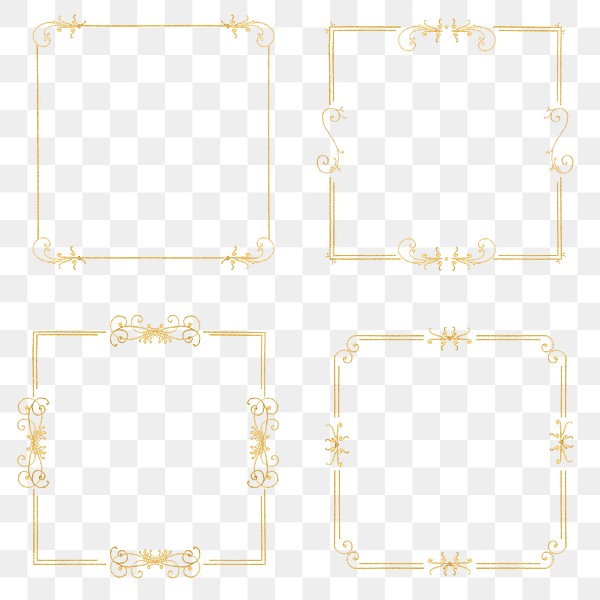 Gold filigree frame set png, | Premium PNG - rawpixel