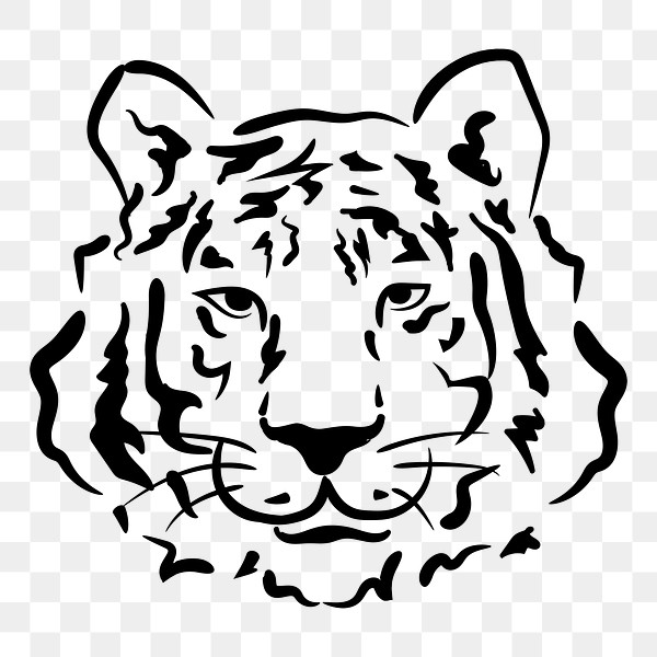 Black tiger png, animal doodle | Premium PNG Sticker - rawpixel