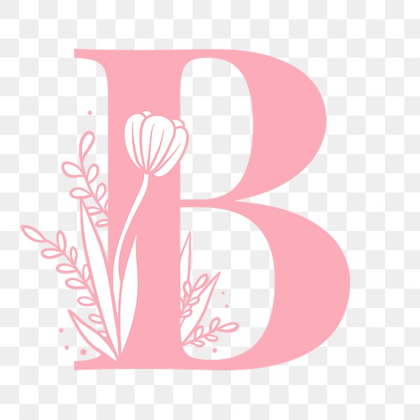 Png B floral alphabet typography | Premium PNG Sticker - rawpixel