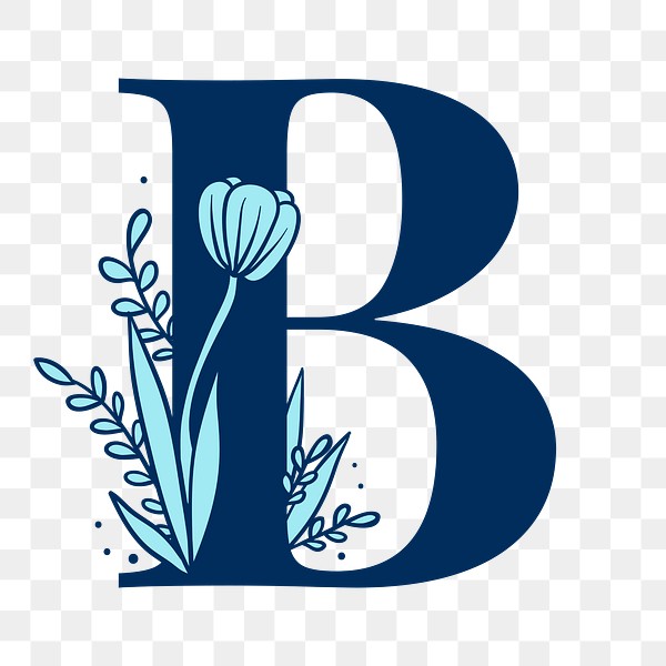 Floral letter B png alphabet | Free PNG Sticker - rawpixel