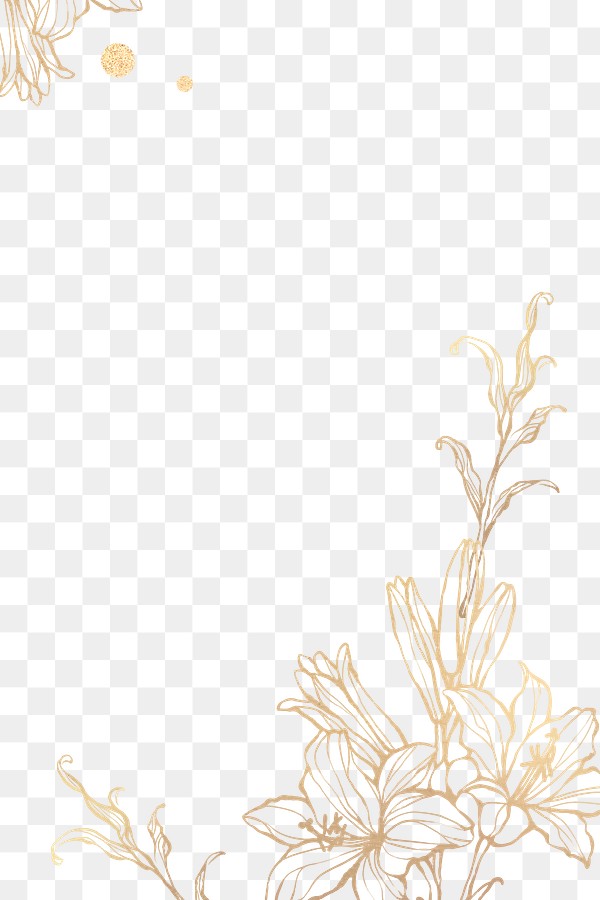 Gold floral outline marble background | Premium PNG - rawpixel