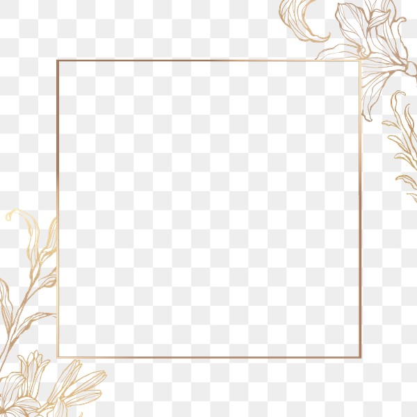 Rectangle gold frame floral outline | Premium PNG - rawpixel