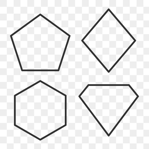 Stroke geometric shapes set transparent | Premium PNG - rawpixel