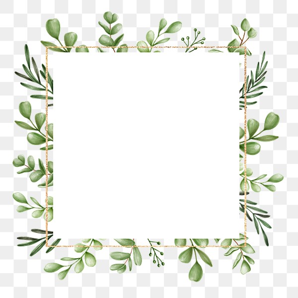 Green floral frame transparent png | Premium PNG Sticker - rawpixel
