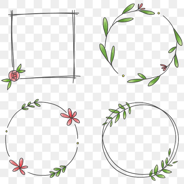 Floral frame set transparent png | Premium PNG - rawpixel