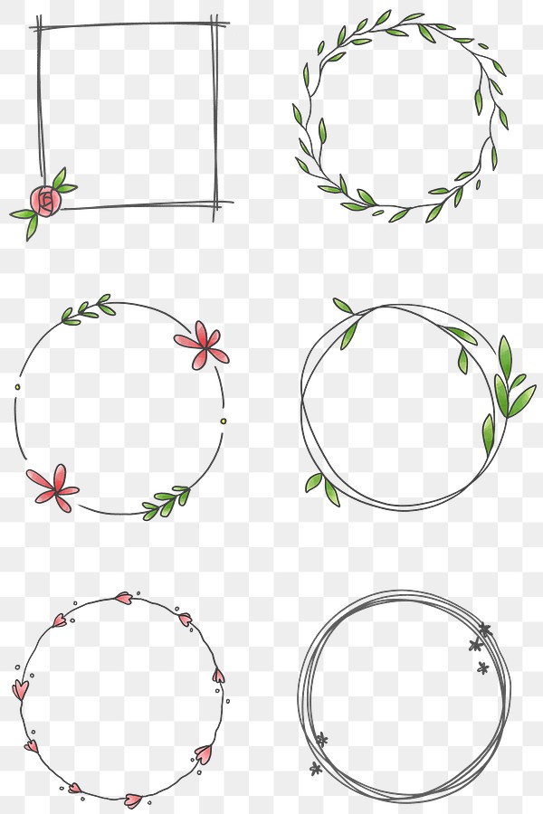 Floral frame set transparent png | Premium PNG - rawpixel