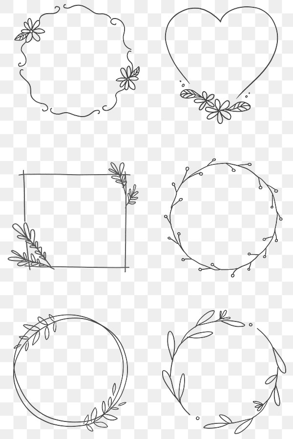 Floral frame set transparent png | Premium PNG - rawpixel