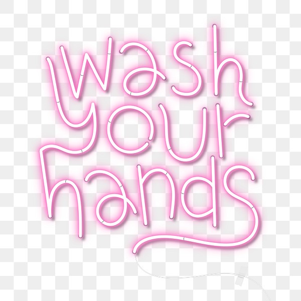 Pink wash your hands neon | Free PNG Sticker - rawpixel