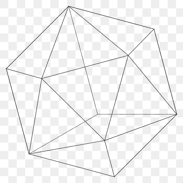 Black 3d Icosahedron Design Element 