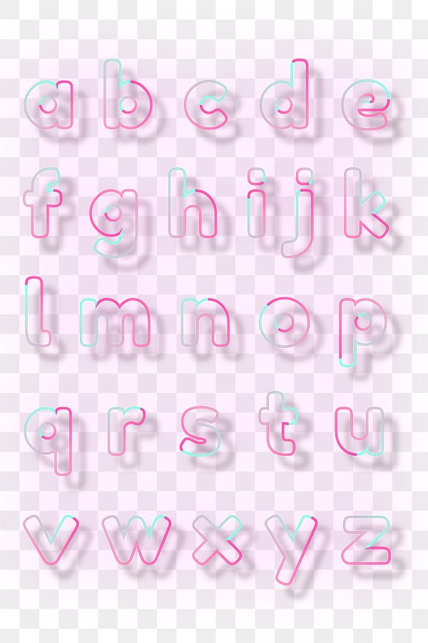 Alphabet png pink neon font | Free PNG - rawpixel