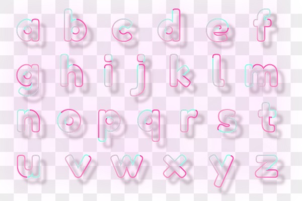 Alphabet png pink neon font | Premium PNG - rawpixel