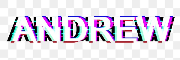 Png Andrew name glitch word | Premium PNG Sticker - rawpixel