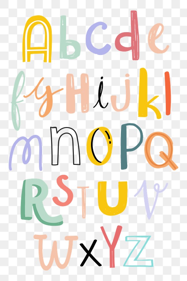 Alphabet png doodle typography font | Premium PNG - rawpixel