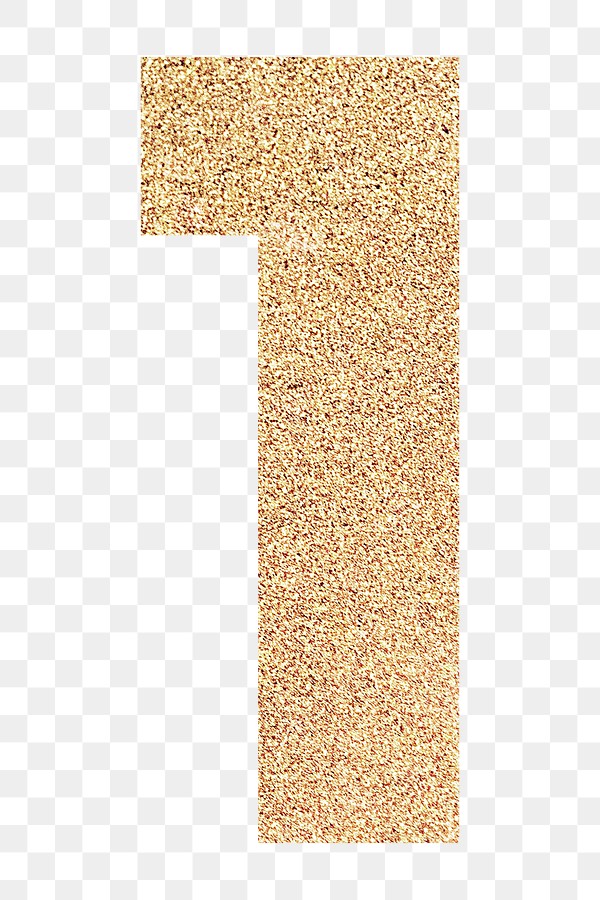 Glitter gold number 1 typography | Premium PNG Sticker - rawpixel