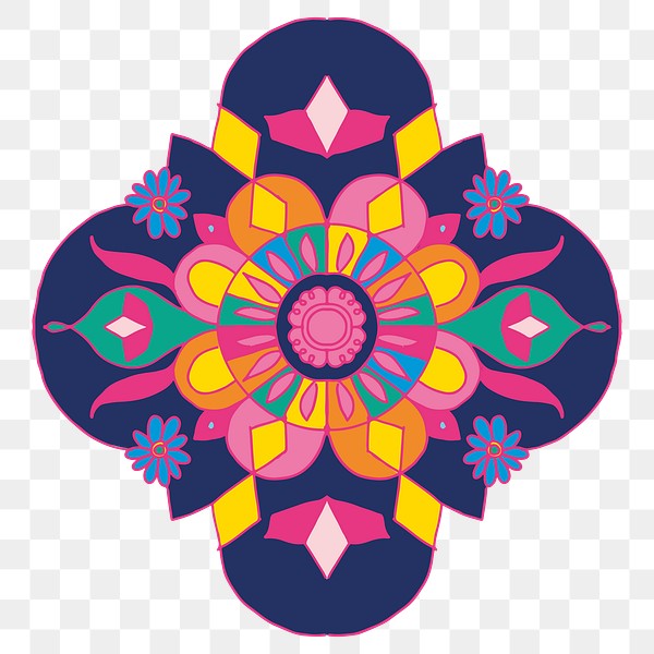 Colorful Indian Rangoli Design Element 