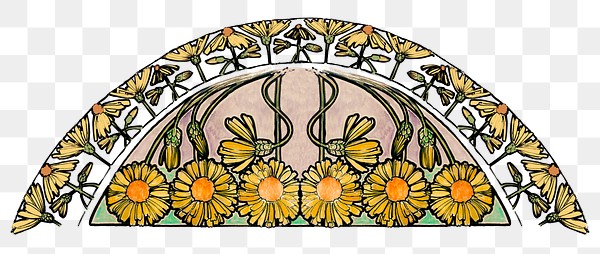 art nouveau flower pattern png ornament remixed from the artworks of royalty free stock transparent png 2696486 rawpixel