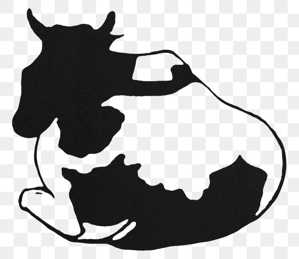 Vintage Cow Animal Png Art 